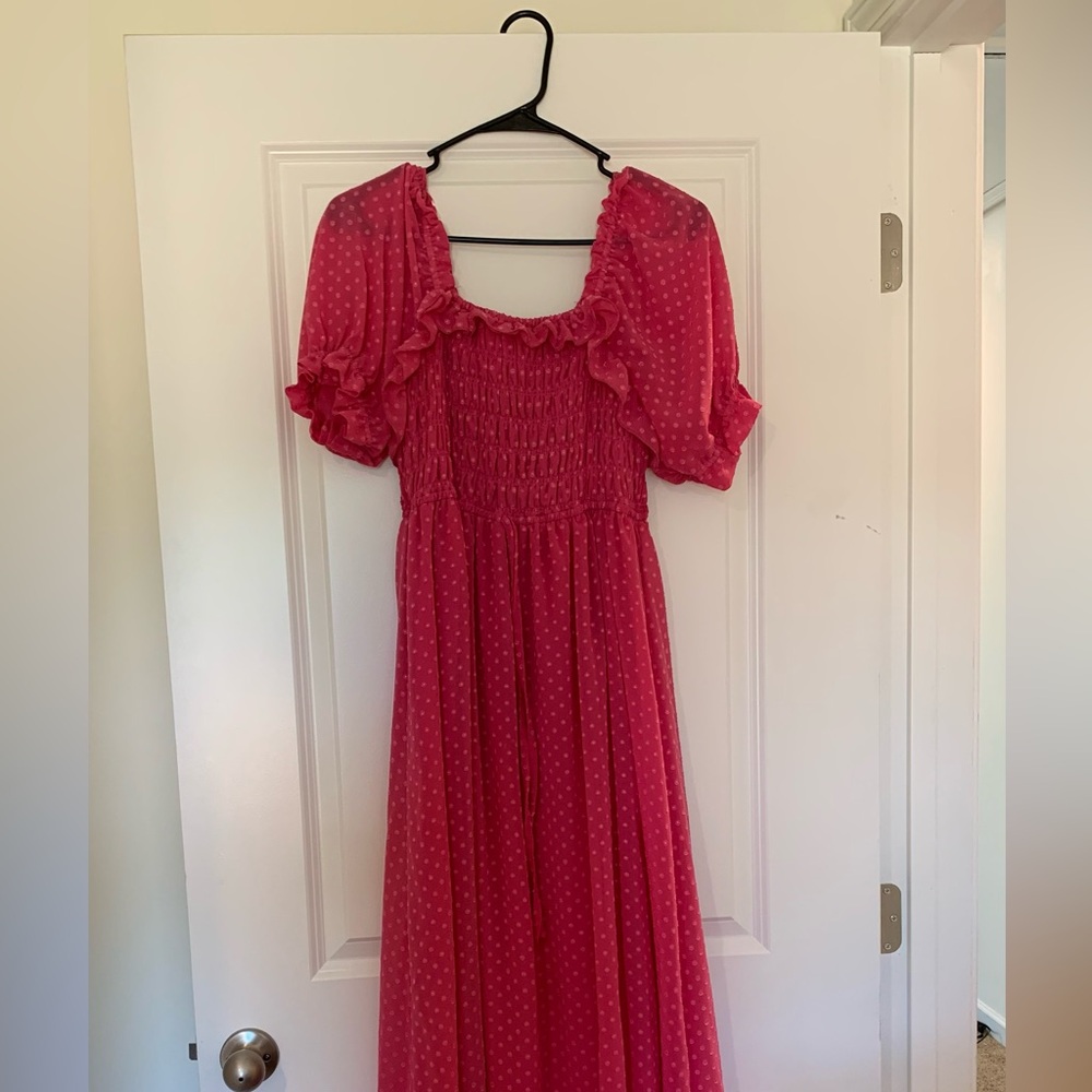 Pink cottagecore style dress
